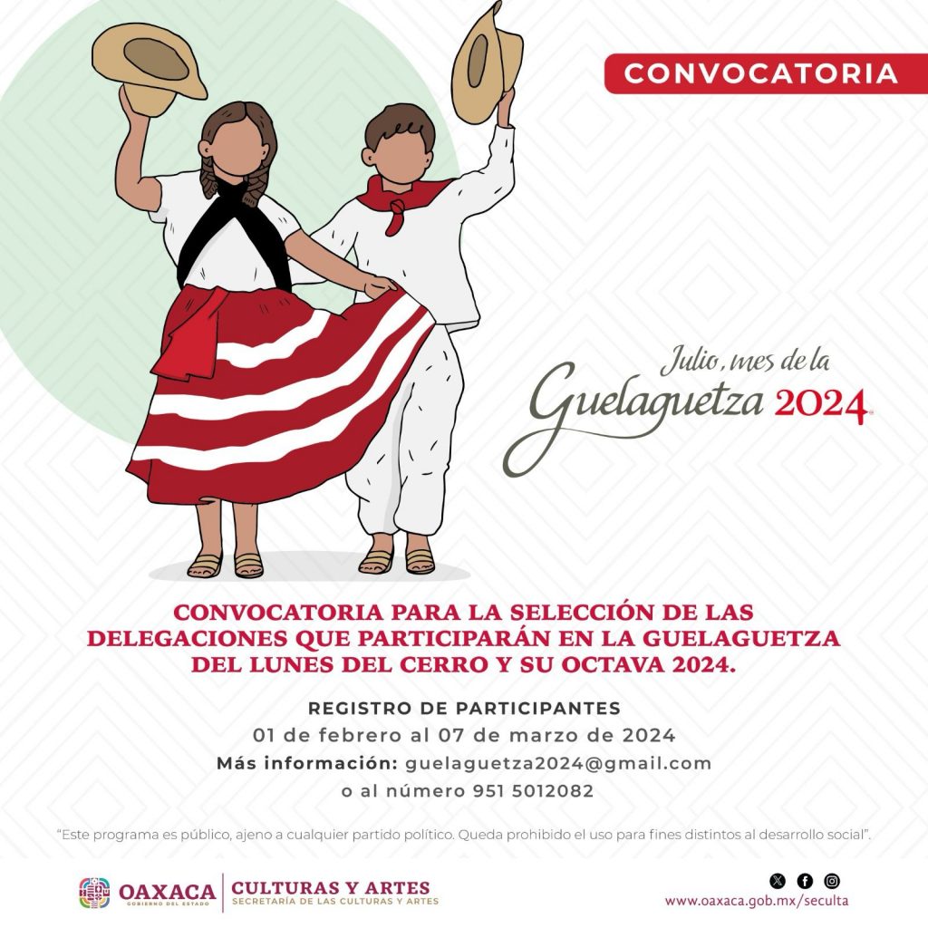 Lanza Seculta convocatoria para elegir delegaciones de la Guelaguetza